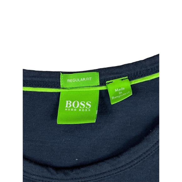 Hugo Boss Regular Fit Men Navy Blue Short Sleeve Crewneck Shirt Size XL - Picture 2 of 7